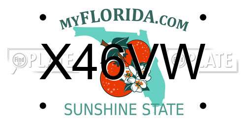 X46VW Florida License Plate