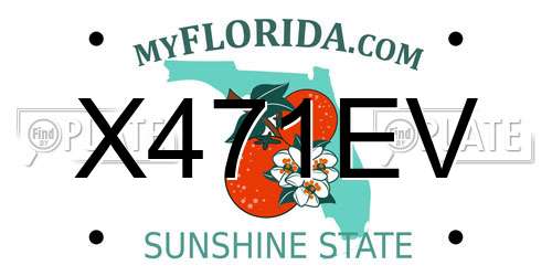 X471EV Florida License Plate