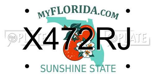 X472RJ Florida License Plate