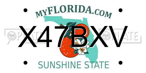 X47BXV Florida License Plate