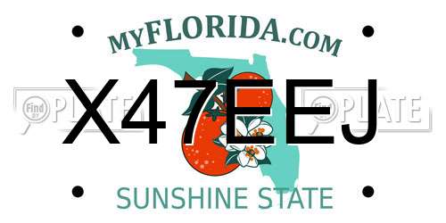 X47EEJ Florida License Plate