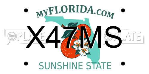 X47MS Florida License Plate