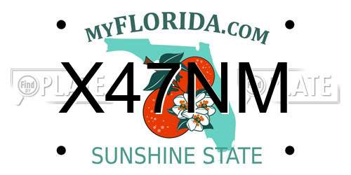 X47NM Florida License Plate