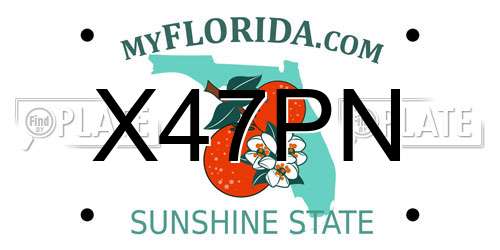 X47PN Florida License Plate