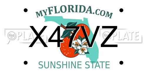 X47VZ Florida License Plate