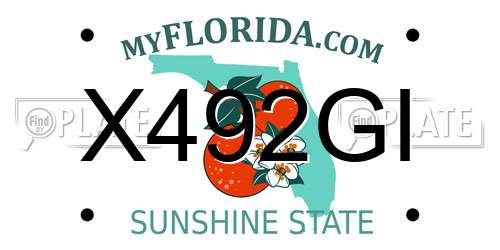 X492GI Florida License Plate