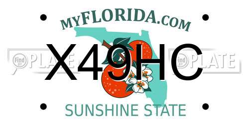 X49HC Florida License Plate