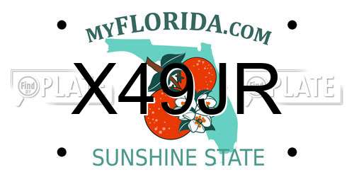 X49JR Florida License Plate