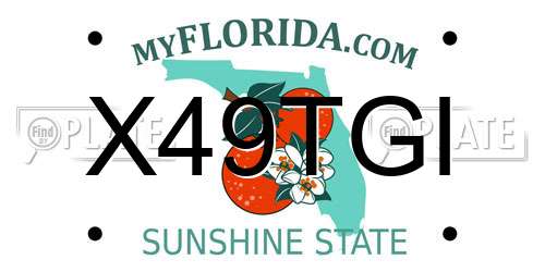 X49TGI Florida License Plate