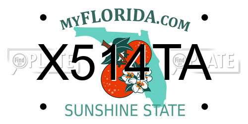 X514TA Florida License Plate