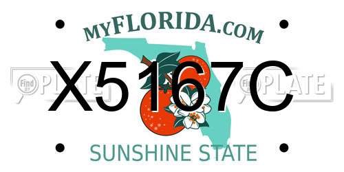 X5167C Florida License Plate