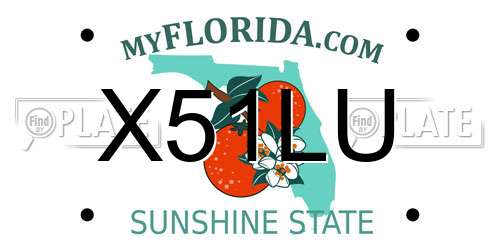 X51LU Florida License Plate