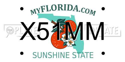 X51MM Florida License Plate