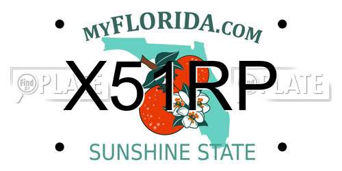X51RP Florida License Plate