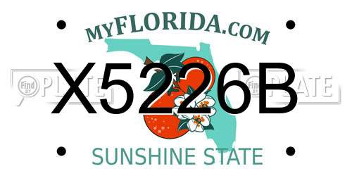 X5226B Florida License Plate