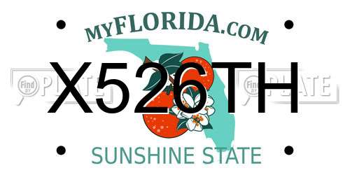 X526TH Florida License Plate