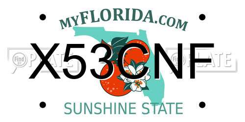 X53CNF Florida License Plate