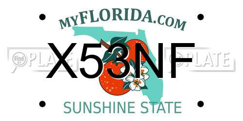 X53NF Florida License Plate
