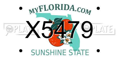 X5479 Florida License Plate