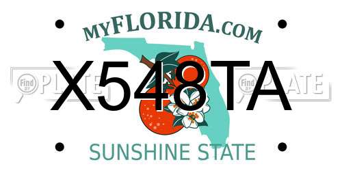 X548TA Florida License Plate