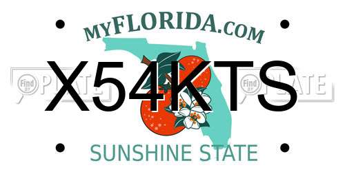 X54KTS Florida License Plate