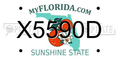 X5590D Florida License Plate