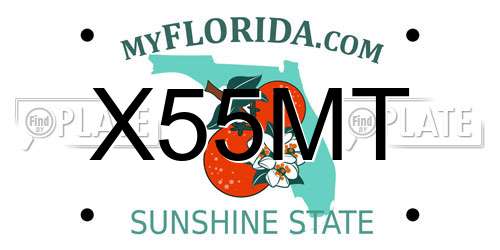 X55MT Florida License Plate