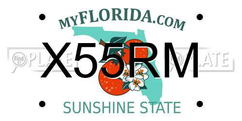 X55RM Florida License Plate