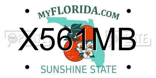 X561MB Florida License Plate