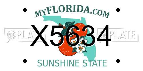 X5634 Florida License Plate