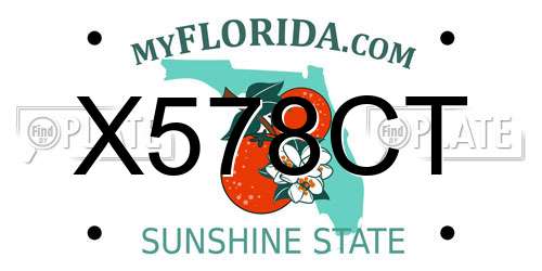 X578CT Florida License Plate