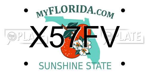 X57FV Florida License Plate