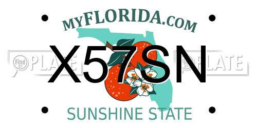 X57SN Florida License Plate