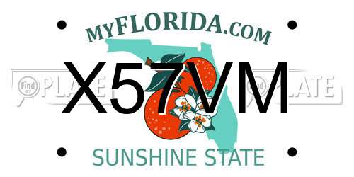 X57VM Florida License Plate