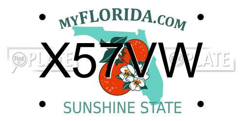X57VW Florida License Plate
