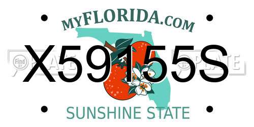 X59155S Florida License Plate