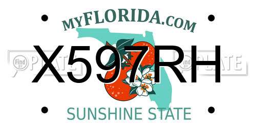 X597RH Florida License Plate