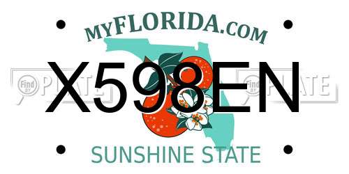 X598EN Florida License Plate