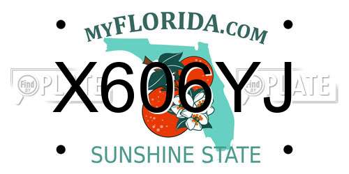X606YJ Florida License Plate