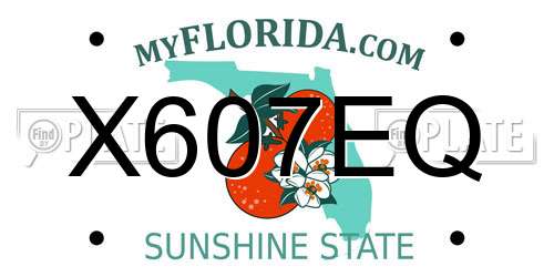X607EQ Florida License Plate