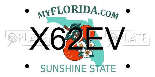X62EV Florida License Plate