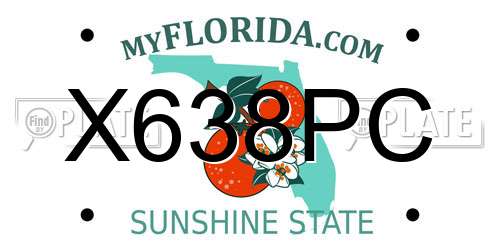 X638PC Florida License Plate