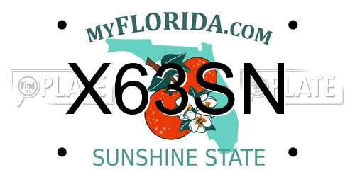 X63SN Florida License Plate