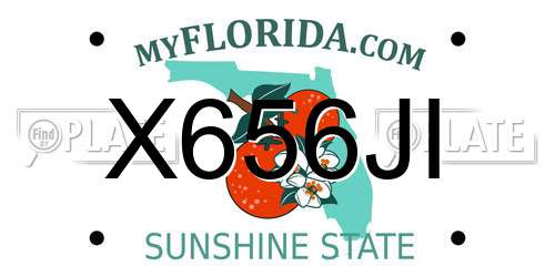 X656JI Florida License Plate