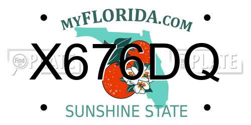 X676DQ Florida License Plate