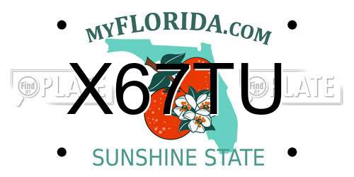 X67TU Florida License Plate