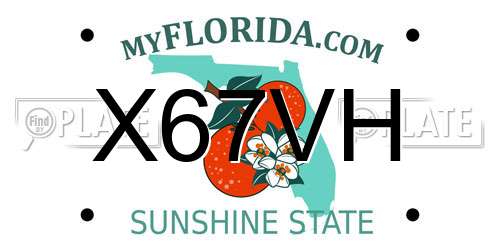 X67VH Florida License Plate