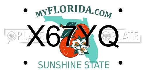 X67YQ Florida License Plate