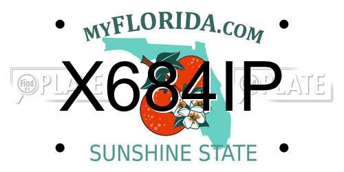 X684IP Florida License Plate