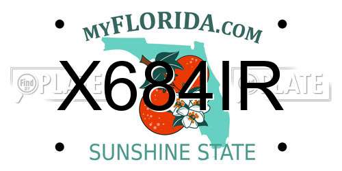 X684IR Florida License Plate